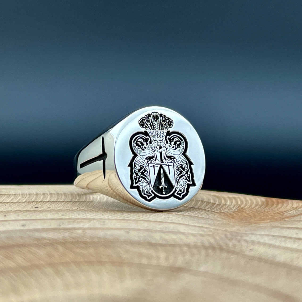 Solid Gold Custom Engraved Signet Ring