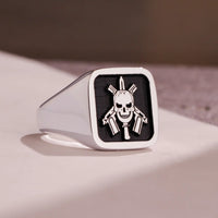 Thumbnail for Custom Ring - 925 Silver - Raised Design with Black Inlay