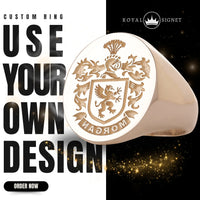 Thumbnail for Custom Wax Seal Ring - 925 Silver - Recessed & Reversed Design