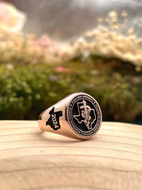 Thumbnail for Solid Gold Custom Engraved Signet Ring