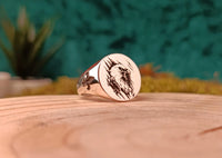 Thumbnail for Solid Gold Custom Engraved Signet Ring