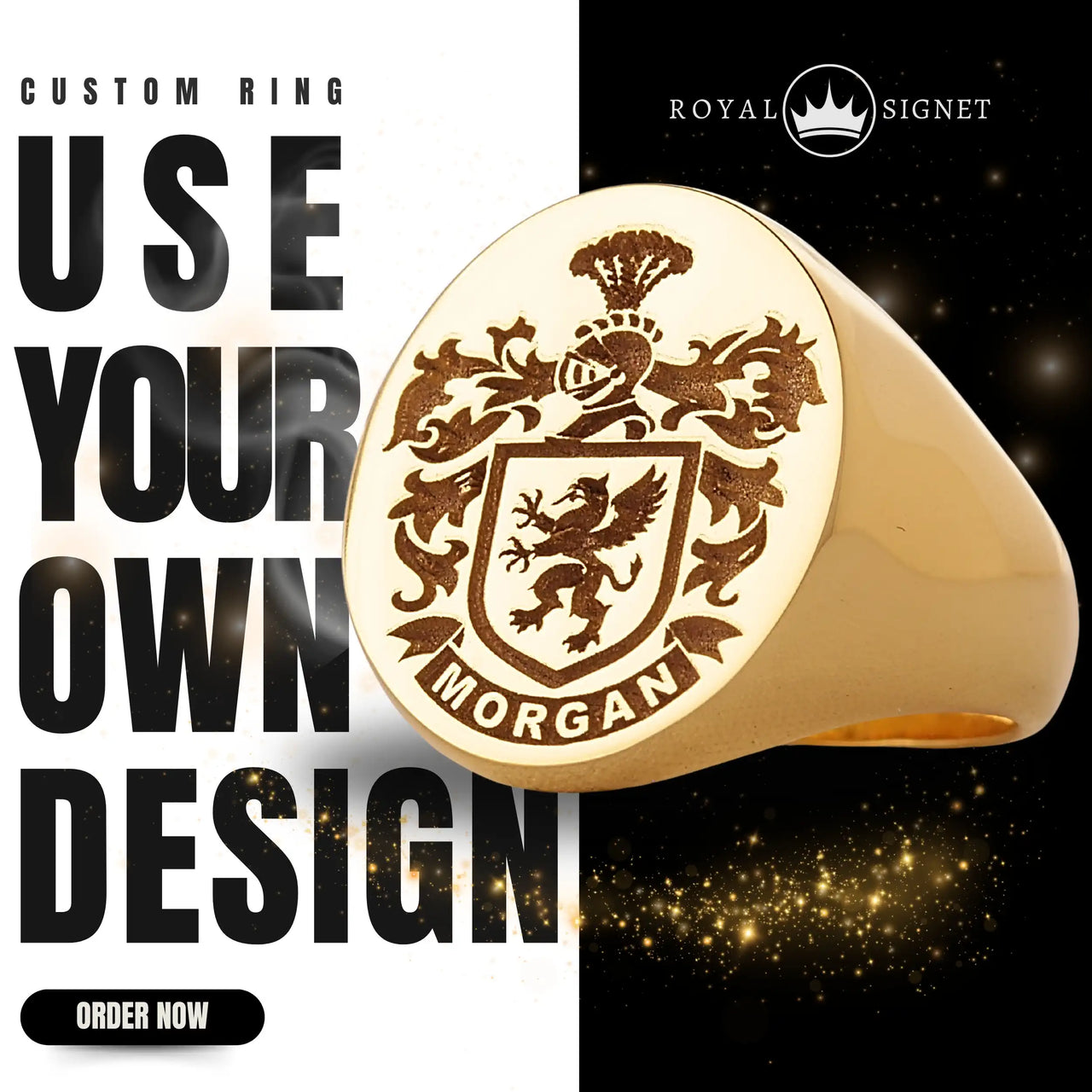 Custom Ring - Gold Coated - Recessed Design