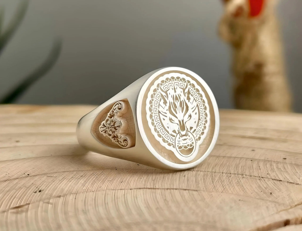 Solid Gold Custom Engraved Signet Ring