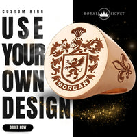 Thumbnail for Custom Ring - Rose Gold Coated - Recessed Design with Side Engravings