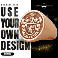 Thumbnail for Custom Ring - Rose Gold Coated - Raised Design