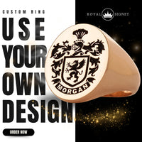 Thumbnail for Custom Ring - Rose Gold Coated - Recessed Design with Black Inlay