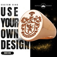 Thumbnail for Custom Wax Seal Ring - Rose Gold Coated - Recessed & Reversed Design