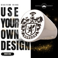 Thumbnail for Custom Ring - White Gold Coated - Recessed Design with Black Inlay