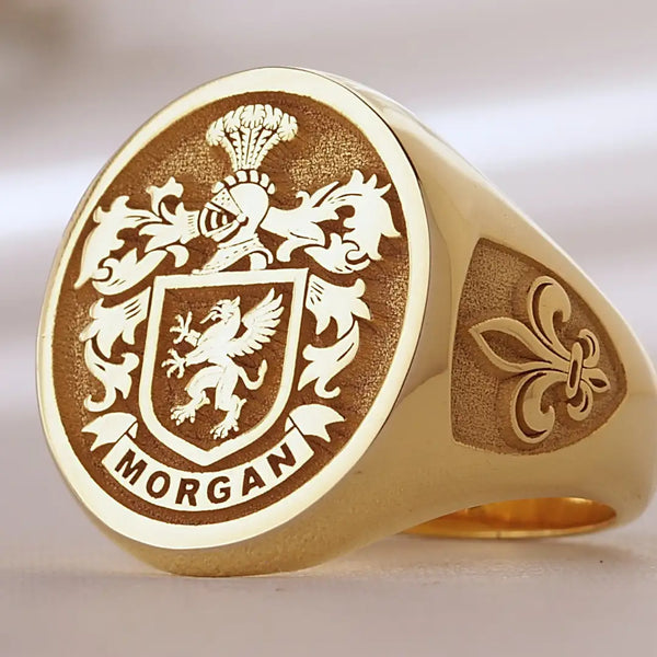 Solid Gold Custom Engraved Signet Ring