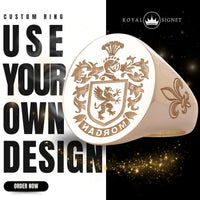 Thumbnail for Custom Wax Seal Ring - 925 Silver - Recessed & Reversed Design with Side Engravings