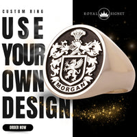 Thumbnail for Custom Ring - 925 Silver - Raised Design with Black Inlay