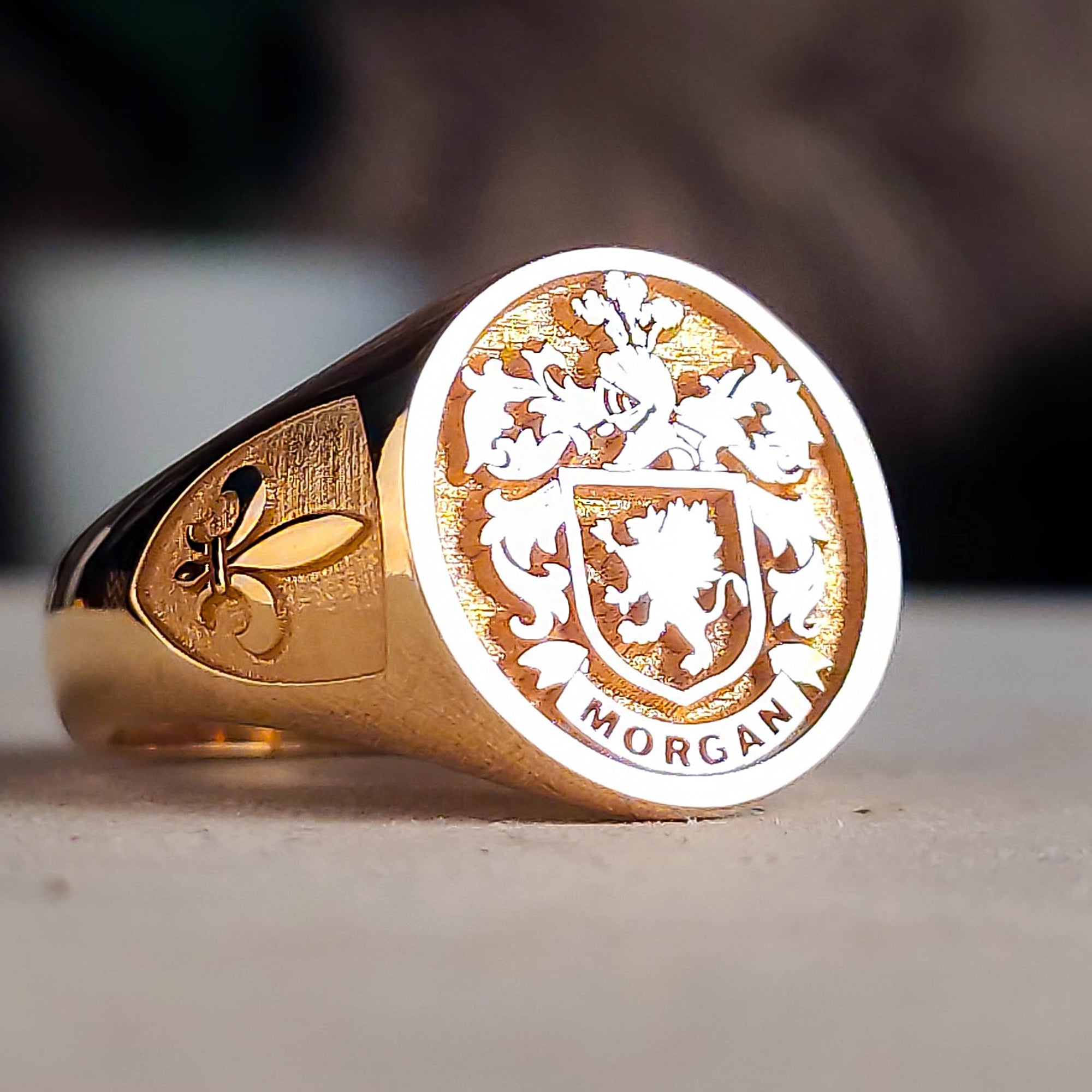 Solid Gold Custom Engraved Signet Ring – Royal Signet