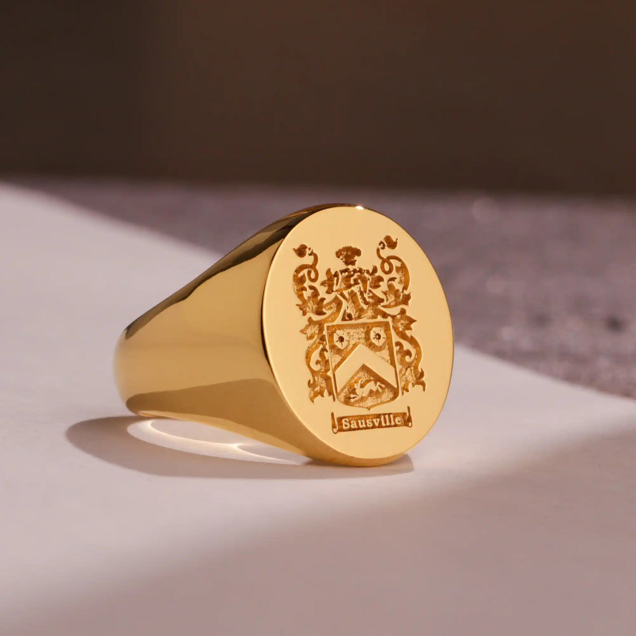 Custom Ring - Gold Coated - Recessed Design