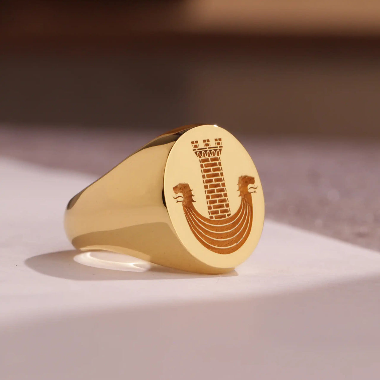 Custom Ring - Gold Coated - Recessed Design