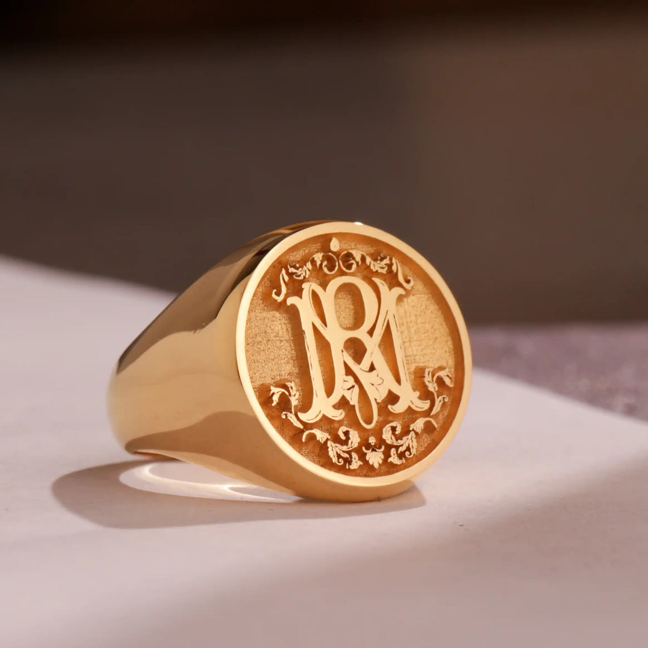 Custom Ring - Gold Coated - Raised Design