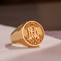 Thumbnail for Custom Ring - Gold Coated - Raised Design