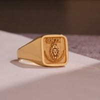 Thumbnail for Custom Ring - Gold Coated - Raised Design