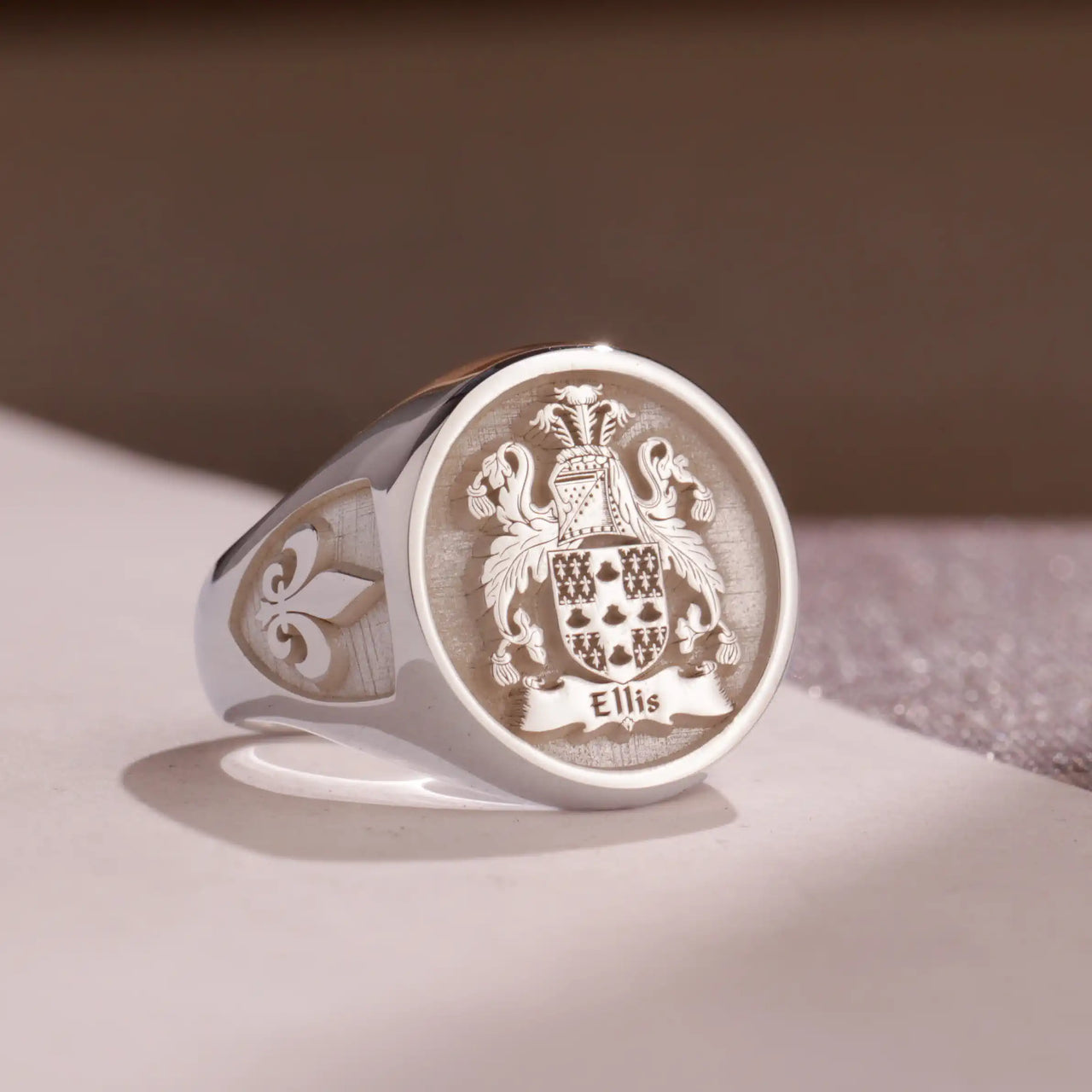 Custom Ring - 925 Silver - Raised Design with Side Engravings