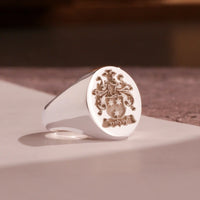 Thumbnail for Custom Wax Seal Ring - 925 Silver - Recessed & Reversed Design