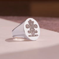 Thumbnail for Custom Ring - White Gold Coated - Recessed Design