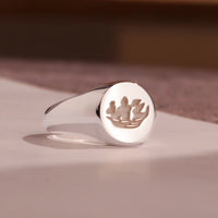 Thumbnail for Custom Wax Seal Ring - 925 Silver - Recessed & Reversed Design