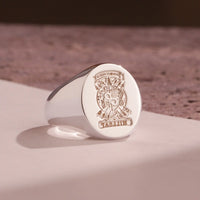 Thumbnail for Custom Wax Seal Ring - 925 Silver - Recessed & Reversed Design