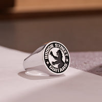 Thumbnail for Custom Ring - 925 Silver - Raised Design with Black Inlay