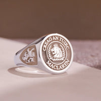 Thumbnail for Custom Ring - 925 Silver - Raised Design with Side Engravings