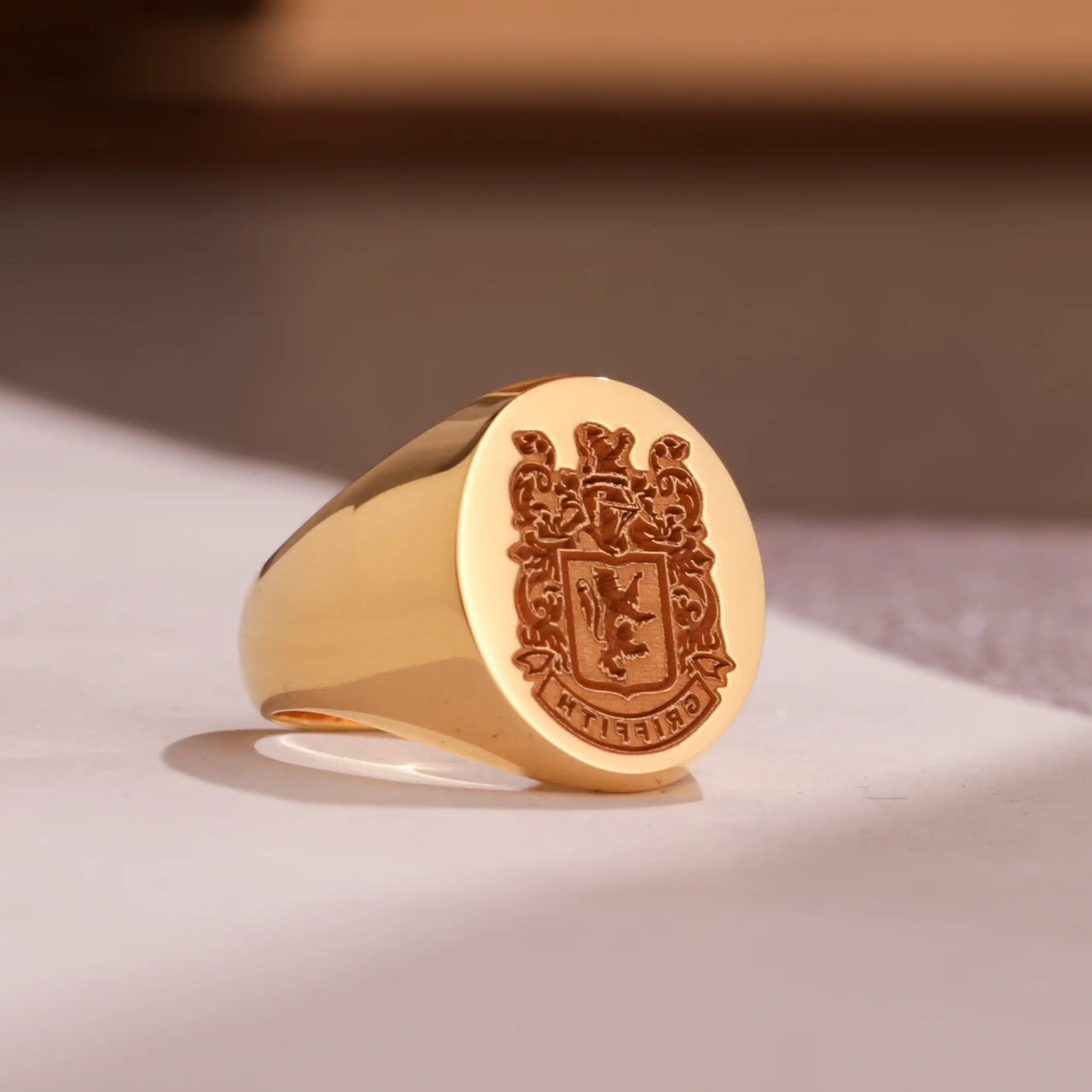 Custom Wax Seal Ring - Gold Coated - Recessed & Reversed Design