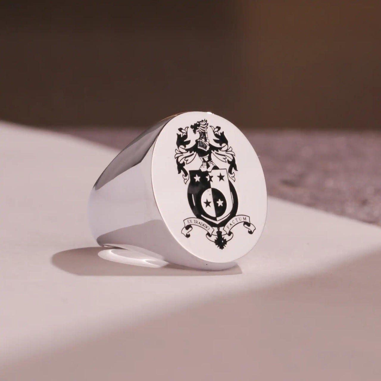 Custom Ring - 925 Silver - Recessed Design with Black Inlay