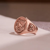 Thumbnail for Custom Ring - Rose Gold Coated - Raised Design with Side Engravings