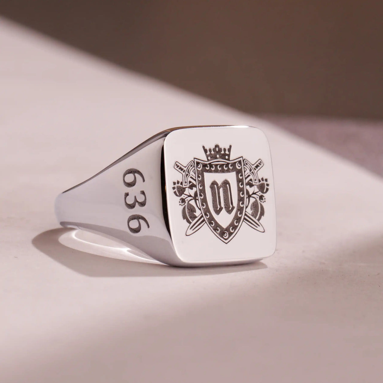 Custom Ring - 925 Silver - Recessed Design with Side Engravings