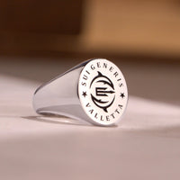 Thumbnail for Custom Ring - 925 Silver - Recessed Design with Black Inlay