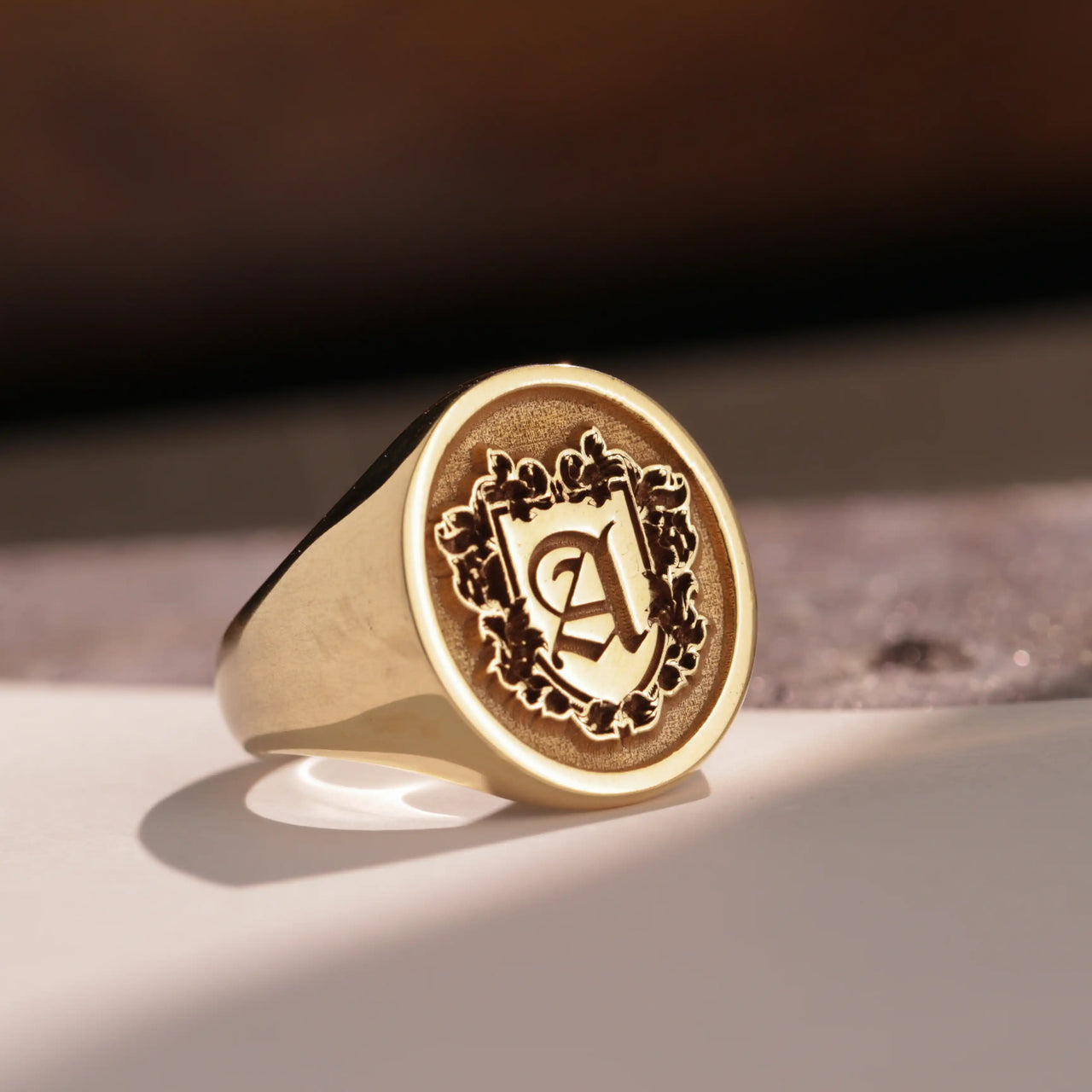 Custom Ring - Gold Coated - Raised Design