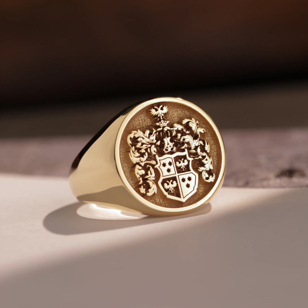 Custom Ring - Gold Coated - Raised Design