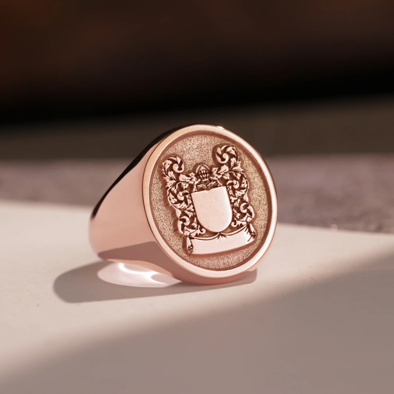 Custom Ring - Rose Gold Coated - Raised Design