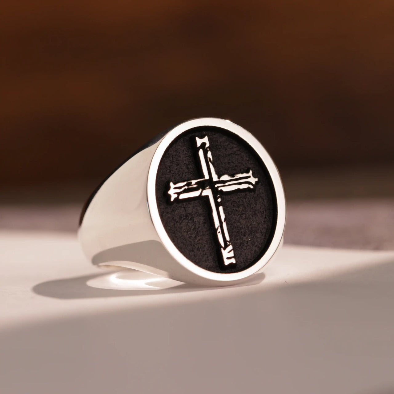 Custom Ring - 925 Silver - Raised Design with Black Inlay