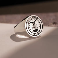 Thumbnail for Custom Ring - 925 Silver - Recessed Design with Black Inlay