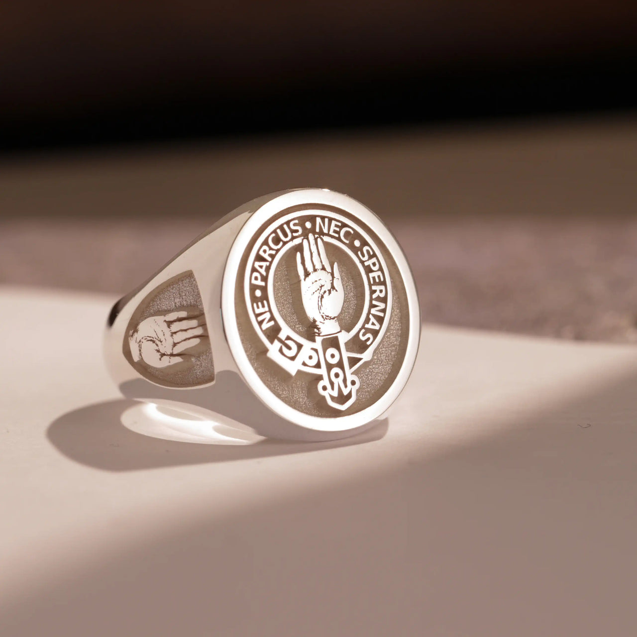 Custom Ring - 925 Silver - Raised Design with Side Engravings