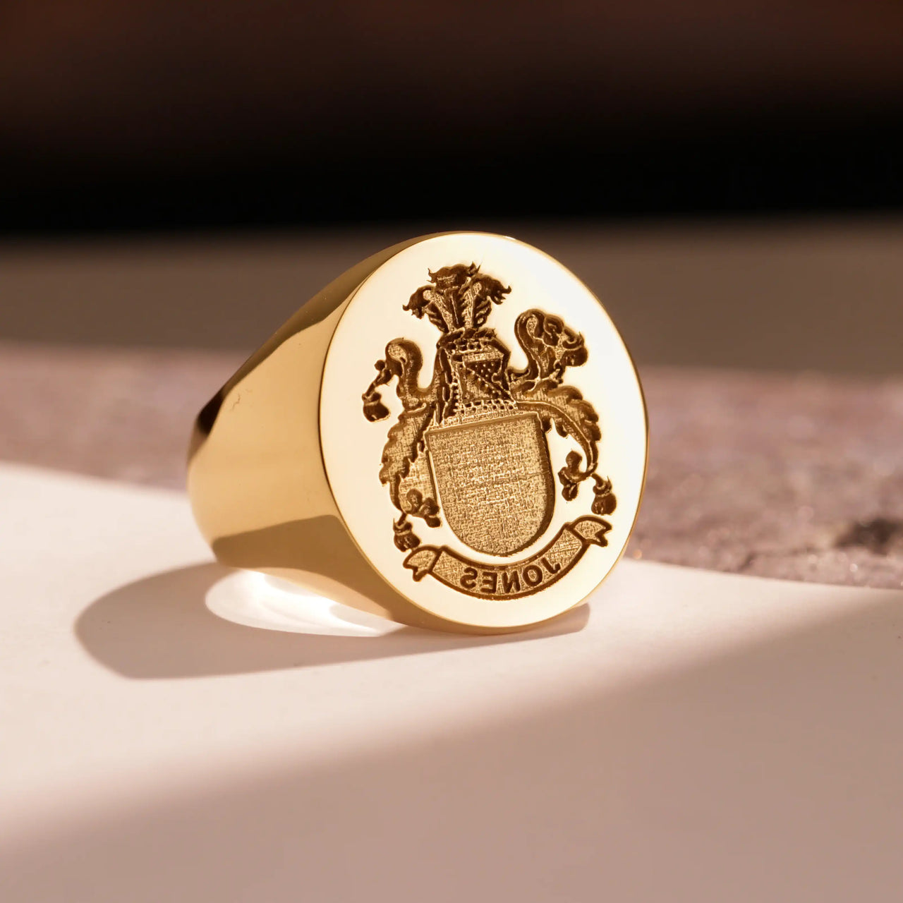 Custom Wax Seal Ring - Gold Coated - Recessed & Reversed Design