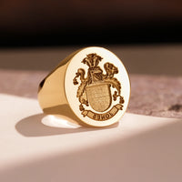 Thumbnail for Custom Wax Seal Ring - Gold Coated - Recessed & Reversed Design