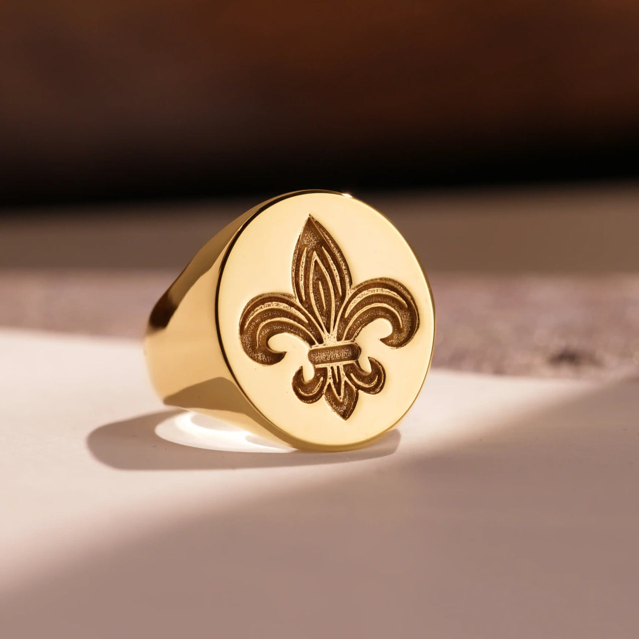 Custom Wax Seal Ring - Gold Coated - Recessed & Reversed Design