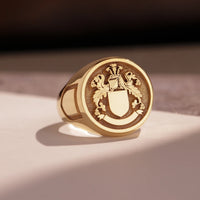 Thumbnail for Custom Ring - Gold Coated - Raised Design with Side Engravings