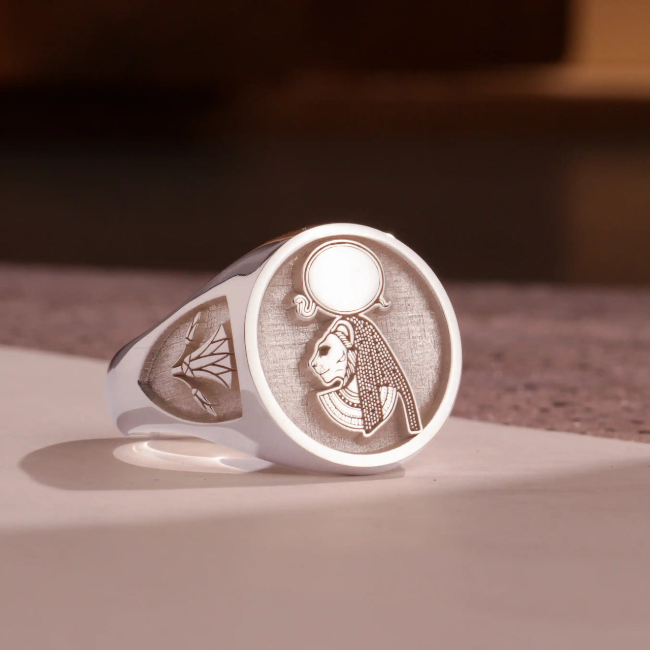 Custom Ring - 925 Silver - Raised Design with Side Engravings