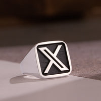 Thumbnail for Custom Ring - 925 Silver - Raised Design with Black Inlay