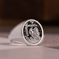 Thumbnail for Custom Ring - 925 Silver - Raised Design with Black Inlay