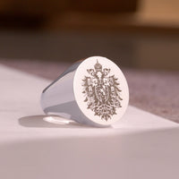 Thumbnail for Custom Ring - White Gold Coated - Recessed Design