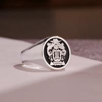 Thumbnail for Custom Ring - 925 Silver - Raised Design with Black Inlay