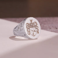 Thumbnail for Custom Ring - White Gold Coated - Recessed Design