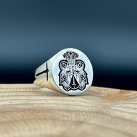 Thumbnail for Solid Gold Custom Engraved Signet Ring